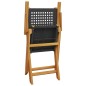 vidaXL 3-tlg. Bistro-Set Schwarz Poly Rattan und Massivholz vidaXL 3-tlg. Bistro-Set Schwarz Poly Rattan und Massivholz