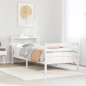 vidaXL Massivholzbett mit Kopfteil Weiß 90x200 cm Kiefer