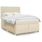 vidaXL Boxspringbett mit Matratze Creme 140x200 cm Stoff vidaXL Boxspringbett mit Matratze Creme 140x200 cm Stoff