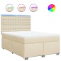 vidaXL Boxspringbett mit Matratze Creme 140x200 cm Stoff vidaXL Boxspringbett mit Matratze Creme 140x200 cm Stoff