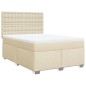 vidaXL Boxspringbett mit Matratze Creme 140x200 cm Stoff vidaXL Boxspringbett mit Matratze Creme 140x200 cm Stoff