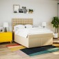 vidaXL Boxspringbett mit Matratze Creme 140x200 cm Stoff vidaXL Boxspringbett mit Matratze Creme 140x200 cm Stoff