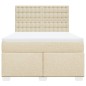 vidaXL Boxspringbett mit Matratze Creme 140x200 cm Stoff vidaXL Boxspringbett mit Matratze Creme 140x200 cm Stoff