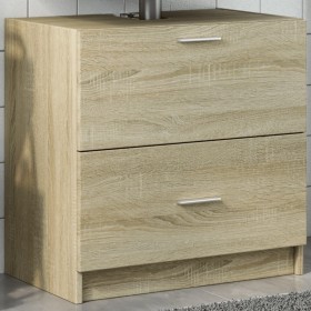 vidaXL Waschbeckenunterschrank Sonoma-Eiche 59x37x59 cm Holzwerkstoff