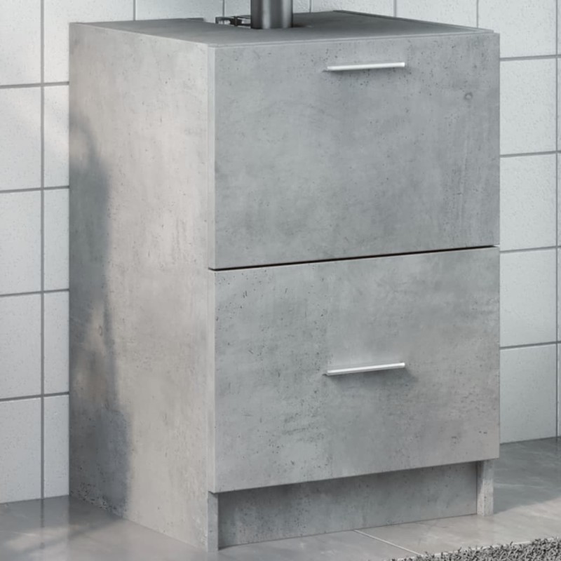 vidaXL Waschbeckenunterschrank Betongrau 40x37x59 cm Holzwerkstoff vidaXL Waschbeckenunterschrank Betongrau 40x37x59 cm Holzwerkstoff