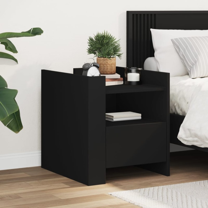 vidaXL Nachttisch Schwarz 45x50x50 cm Holzwerkstoff vidaXL Nachttisch Schwarz 45x50x50 cm Holzwerkstoff