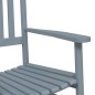 vidaXL Schaukelstuhl mit Klapptisch Grau Massivholz Pappel vidaXL Schaukelstuhl mit Klapptisch Grau Massivholz Pappel