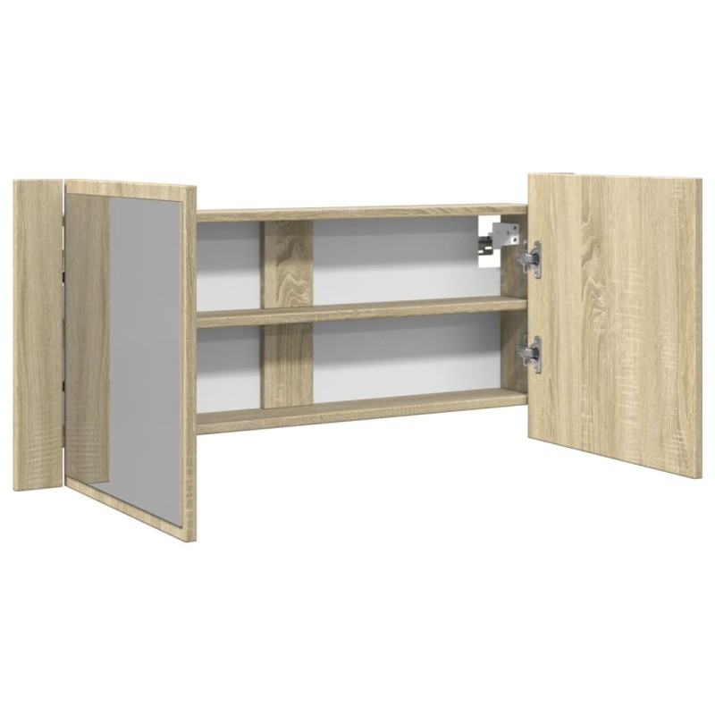 vidaXL LED-Spiegelschrank Sonoma-Eiche 100x12x45 cm Holzwerkstoff vidaXL LED-Spiegelschrank Sonoma-Eiche 100x12x45 cm Holzwerkstoff