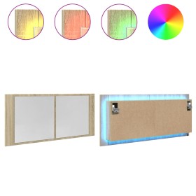 vidaXL LED-Spiegelschrank Sonoma-Eiche 100x12x45 cm Holzwerkstoff