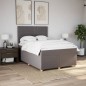 vidaXL Boxspringbett mit Matratze Taupe 160x200 cm Stoff vidaXL Boxspringbett mit Matratze Taupe 160x200 cm Stoff