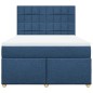vidaXL Boxspringbett mit Matratze Blau 160x200 cm Stoff vidaXL Boxspringbett mit Matratze Blau 160x200 cm Stoff