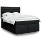 vidaXL Boxspringbett mit Matratze Schwarz 160x200 cm Stoff vidaXL Boxspringbett mit Matratze Schwarz 160x200 cm Stoff