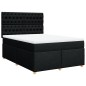 vidaXL Boxspringbett mit Matratze Schwarz 160x200 cm Stoff vidaXL Boxspringbett mit Matratze Schwarz 160x200 cm Stoff