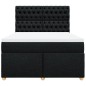vidaXL Boxspringbett mit Matratze Schwarz 160x200 cm Stoff vidaXL Boxspringbett mit Matratze Schwarz 160x200 cm Stoff