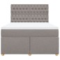 vidaXL Boxspringbett mit Matratze Taupe 160x200 cm Stoff vidaXL Boxspringbett mit Matratze Taupe 160x200 cm Stoff