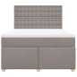 vidaXL Boxspringbett mit Matratze Taupe 160x200 cm Stoff vidaXL Boxspringbett mit Matratze Taupe 160x200 cm Stoff