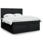 vidaXL Boxspringbett mit Matratze Schwarz 180x200 cm Stoff vidaXL Boxspringbett mit Matratze Schwarz 180x200 cm Stoff