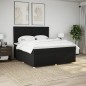 vidaXL Boxspringbett mit Matratze Schwarz 180x200 cm Stoff vidaXL Boxspringbett mit Matratze Schwarz 180x200 cm Stoff