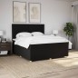 vidaXL Boxspringbett mit Matratze Schwarz 180x200 cm Stoff vidaXL Boxspringbett mit Matratze Schwarz 180x200 cm Stoff