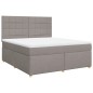 vidaXL Boxspringbett mit Matratze Taupe 180x200 cm Stoff vidaXL Boxspringbett mit Matratze Taupe 180x200 cm Stoff