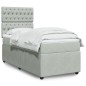vidaXL Boxspringbett mit Matratze Hellgrau 80x200 cm Samt vidaXL Boxspringbett mit Matratze Hellgrau 80x200 cm Samt