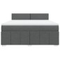 vidaXL Boxspringbett mit Matratze Dunkelgrau 180x200 cm Stoff