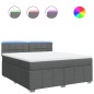 vidaXL Boxspringbett mit Matratze Dunkelgrau 180x200 cm Stoff vidaXL Boxspringbett mit Matratze Dunkelgrau 180x200 cm Stoff