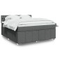 vidaXL Boxspringbett mit Matratze Dunkelgrau 180x200 cm Stoff vidaXL Boxspringbett mit Matratze Dunkelgrau 180x200 cm Stoff