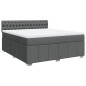 vidaXL Boxspringbett mit Matratze Dunkelgrau 180x200 cm Stoff vidaXL Boxspringbett mit Matratze Dunkelgrau 180x200 cm Stoff