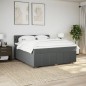 vidaXL Boxspringbett mit Matratze Dunkelgrau 180x200 cm Stoff vidaXL Boxspringbett mit Matratze Dunkelgrau 180x200 cm Stoff