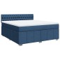 vidaXL Boxspringbett mit Matratze Blau 180x200 cm Stoff vidaXL Boxspringbett mit Matratze Blau 180x200 cm Stoff