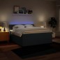 vidaXL Boxspringbett mit Matratze Blau 180x200 cm Stoff vidaXL Boxspringbett mit Matratze Blau 180x200 cm Stoff