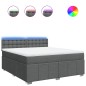 vidaXL Boxspringbett mit Matratze Dunkelgrau 180x200 cm Stoff vidaXL Boxspringbett mit Matratze Dunkelgrau 180x200 cm Stoff