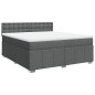 vidaXL Boxspringbett mit Matratze Dunkelgrau 180x200 cm Stoff vidaXL Boxspringbett mit Matratze Dunkelgrau 180x200 cm Stoff