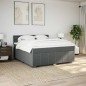 vidaXL Boxspringbett mit Matratze Dunkelgrau 180x200 cm Stoff vidaXL Boxspringbett mit Matratze Dunkelgrau 180x200 cm Stoff
