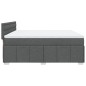 vidaXL Boxspringbett mit Matratze Dunkelgrau 180x200 cm Stoff vidaXL Boxspringbett mit Matratze Dunkelgrau 180x200 cm Stoff