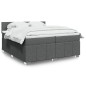 vidaXL Boxspringbett mit Matratze Dunkelgrau 200x200 cm Stoff vidaXL Boxspringbett mit Matratze Dunkelgrau 200x200 cm Stoff