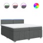 vidaXL Boxspringbett mit Matratze Dunkelgrau 200x200 cm Stoff vidaXL Boxspringbett mit Matratze Dunkelgrau 200x200 cm Stoff