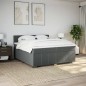 vidaXL Boxspringbett mit Matratze Dunkelgrau 200x200 cm Stoff vidaXL Boxspringbett mit Matratze Dunkelgrau 200x200 cm Stoff