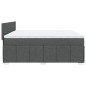 vidaXL Boxspringbett mit Matratze Dunkelgrau 200x200 cm Stoff vidaXL Boxspringbett mit Matratze Dunkelgrau 200x200 cm Stoff