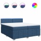 vidaXL Boxspringbett mit Matratze Blau 200x200 cm Stoff vidaXL Boxspringbett mit Matratze Blau 200x200 cm Stoff