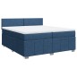 vidaXL Boxspringbett mit Matratze Blau 200x200 cm Stoff vidaXL Boxspringbett mit Matratze Blau 200x200 cm Stoff