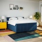 vidaXL Boxspringbett mit Matratze Blau 200x200 cm Stoff vidaXL Boxspringbett mit Matratze Blau 200x200 cm Stoff