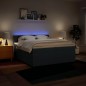 vidaXL Boxspringbett mit Matratze Blau 200x200 cm Stoff vidaXL Boxspringbett mit Matratze Blau 200x200 cm Stoff