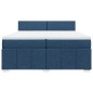 vidaXL Boxspringbett mit Matratze Blau 200x200 cm Stoff vidaXL Boxspringbett mit Matratze Blau 200x200 cm Stoff