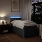 vidaXL Boxspringbett mit Matratze Dunkelgrau 90x200 cm Stoff vidaXL Boxspringbett mit Matratze Dunkelgrau 90x200 cm Stoff