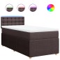 vidaXL Boxspringbett mit Matratze Dunkelbraun 90x200 cm Stoff vidaXL Boxspringbett mit Matratze Dunkelbraun 90x200 cm Stoff