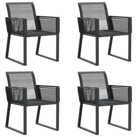 vidaXL Gartenstühle 4 Stk. Schwarz Poly Rattan