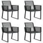 vidaXL Gartenstühle 4 Stk. Schwarz Poly Rattan vidaXL Gartenstühle 4 Stk. Schwarz Poly Rattan