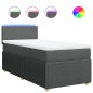 vidaXL Boxspringbett mit Matratze Dunkelgrau 100x200 cm Stoff vidaXL Boxspringbett mit Matratze Dunkelgrau 100x200 cm Stoff